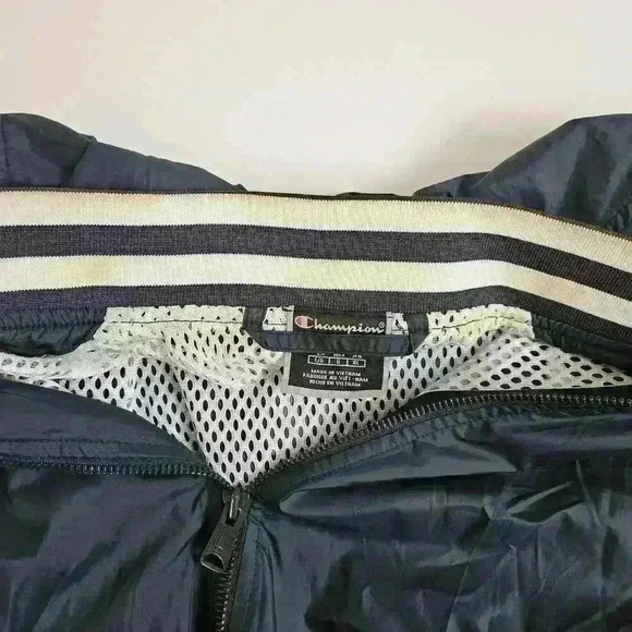 Champion Navy and White Windbreaker Jacket Men's Size Large - Picture 6 of 9